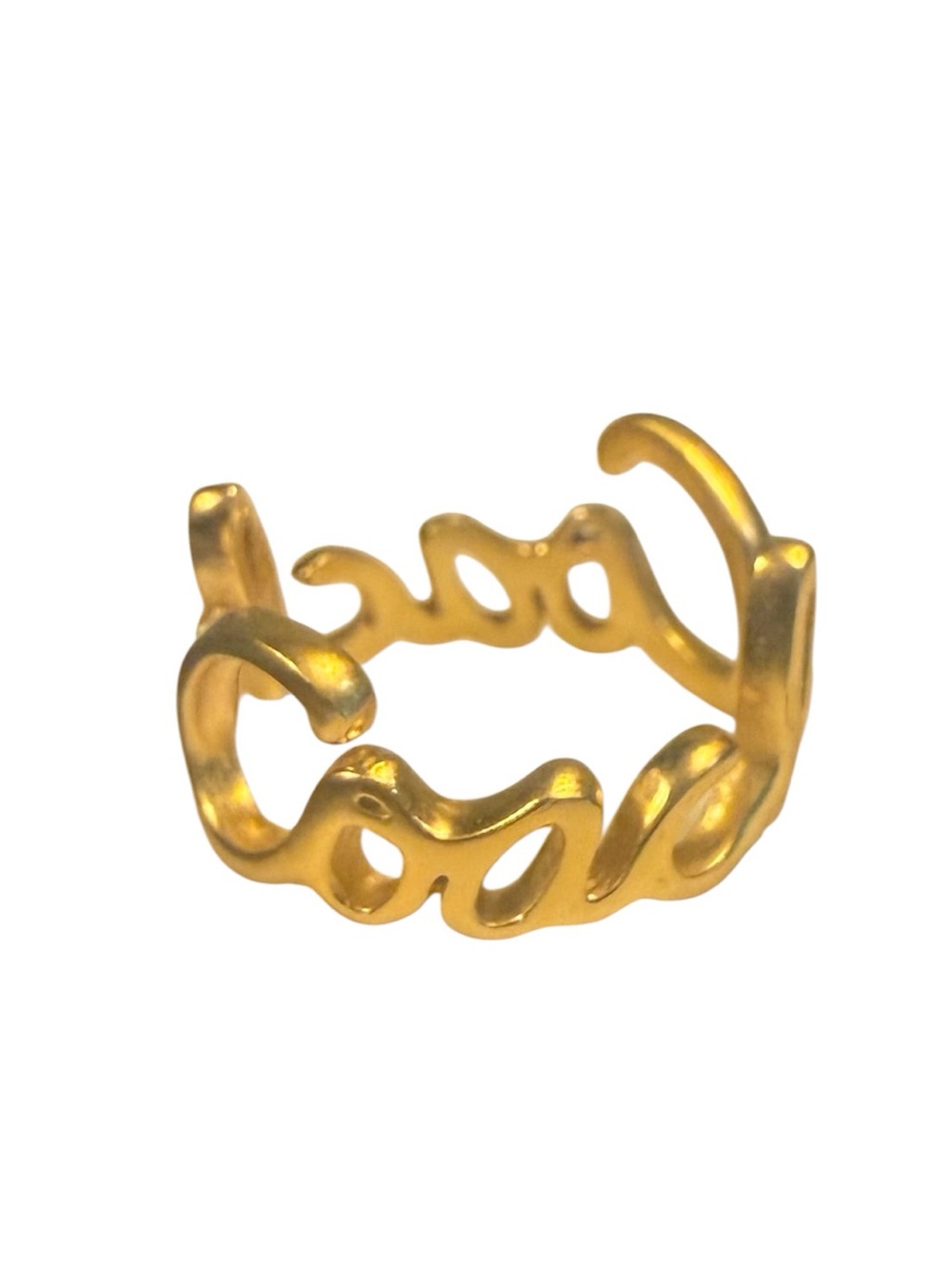 Coach Gold Script Open Band Ring Size 5.5